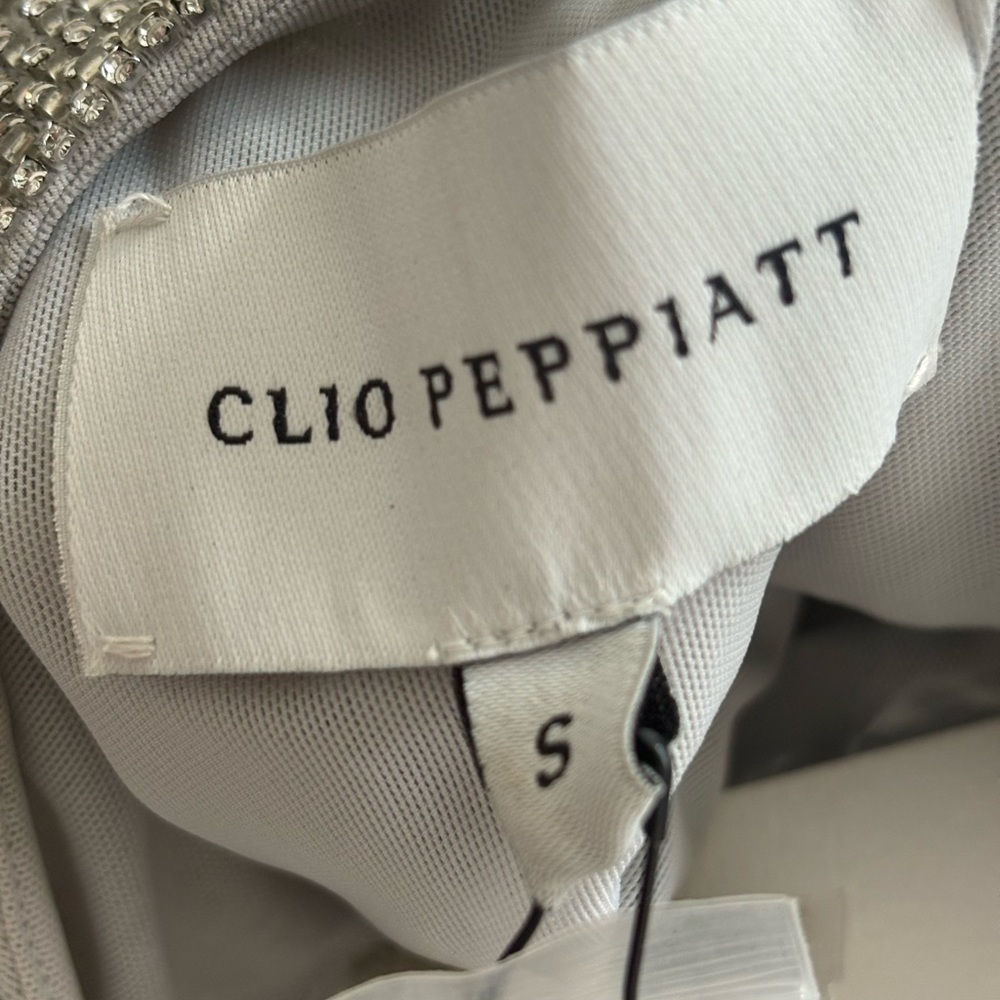 Clio Peppiatt Charms Silver Beaded Fringe Mini Dress Size S - Picture 6 of 8